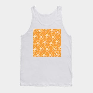 spiny brittle starfish aloha print hawaii pattern orange and white Tank Top